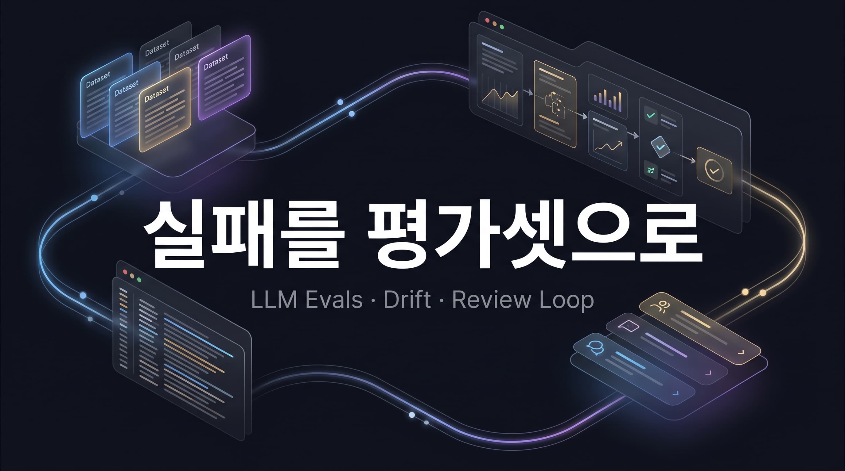 LLM 평가 데이터셋 운영 가이드 2026: 프롬프트 감보다 실패 샘플·드리프트·리뷰 루프를 먼저 고정해야 하는 이유